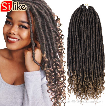 Crochet Faux braids Hair Extensions 24strands 18'' Goddess Locks Faux Locs synthetic hair Jumbo Dreads Hairstyle Ombre Crochet